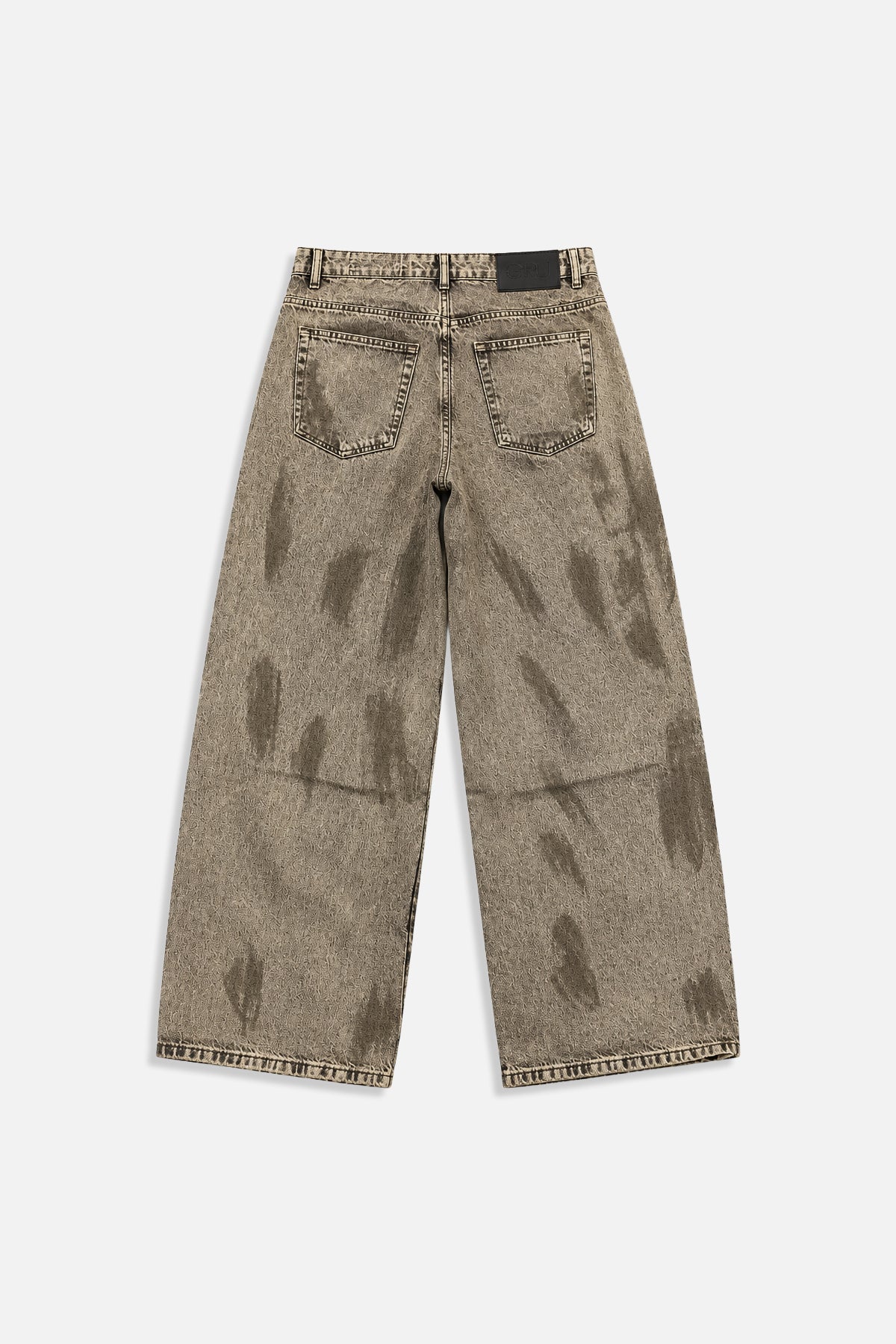 Yıkama Efektli Kahve Baggy Jean