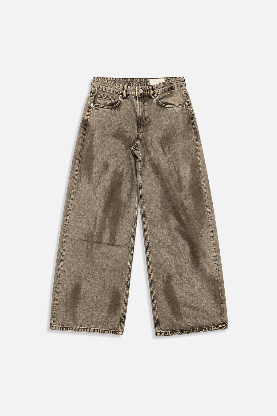 Yıkama Efektli Kahve Baggy Jean