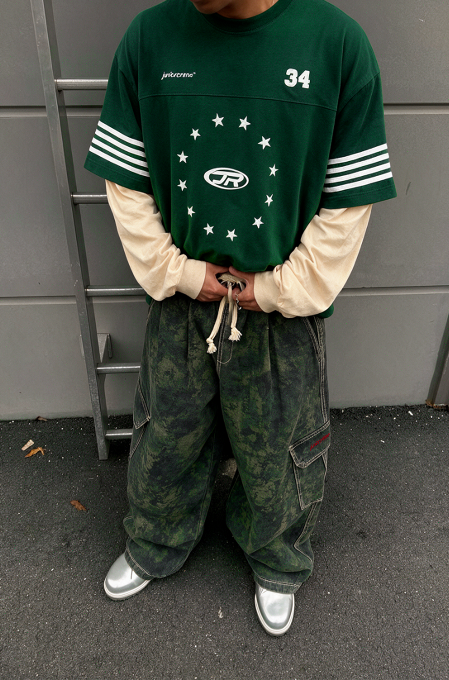 JR Logo Camo Effect Low Waist Pantolon