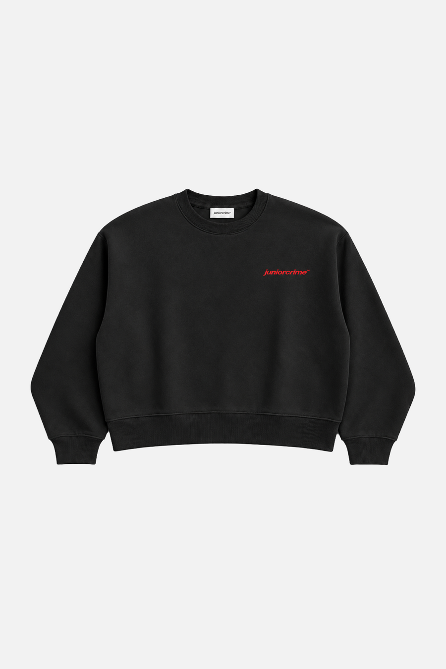 JR Nakışlı Boxy Fit Bisiklet Yaka Oversize Sweatshirt