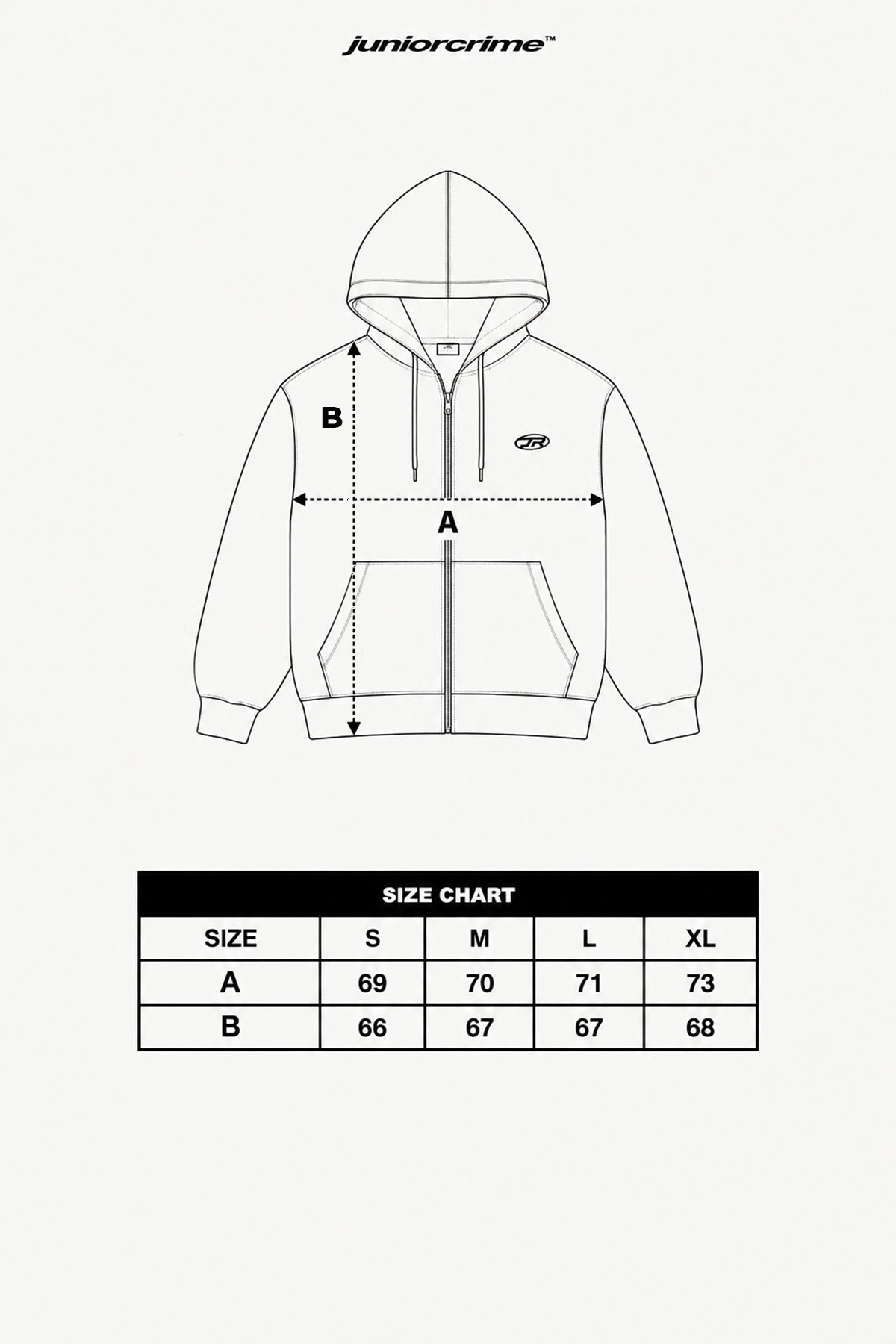 Jr Logo Boxy Kalıp Füme Oversize Zipper Sweatshirt