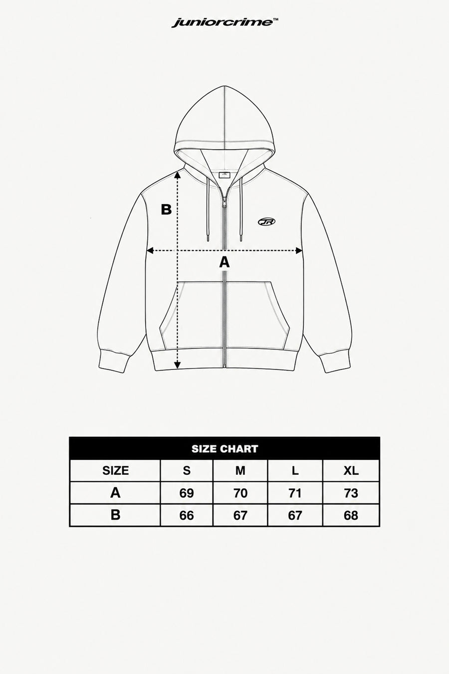 Jr Logo Boxy Kalıp Siyah Oversize Zipper Sweatshirt