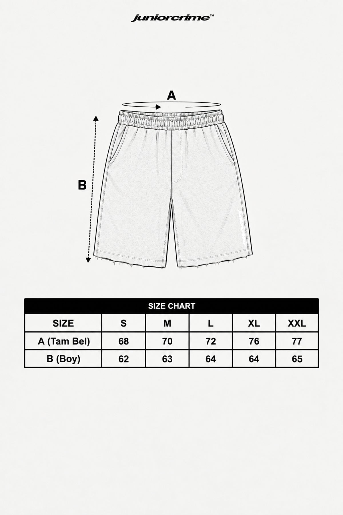 JR Nakışlı Gri Jogger Baggy Şort