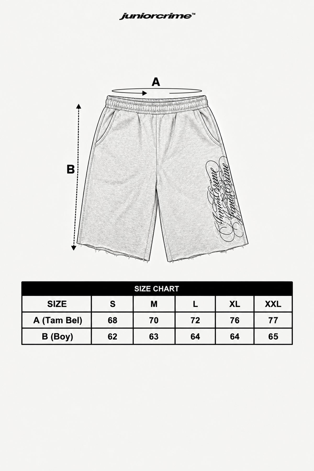 JR Signature Baskılı Jogger Baggy Gri Şort