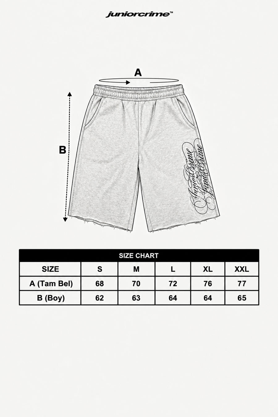 JR Signature Baskılı Jogger Baggy Gri Şort
