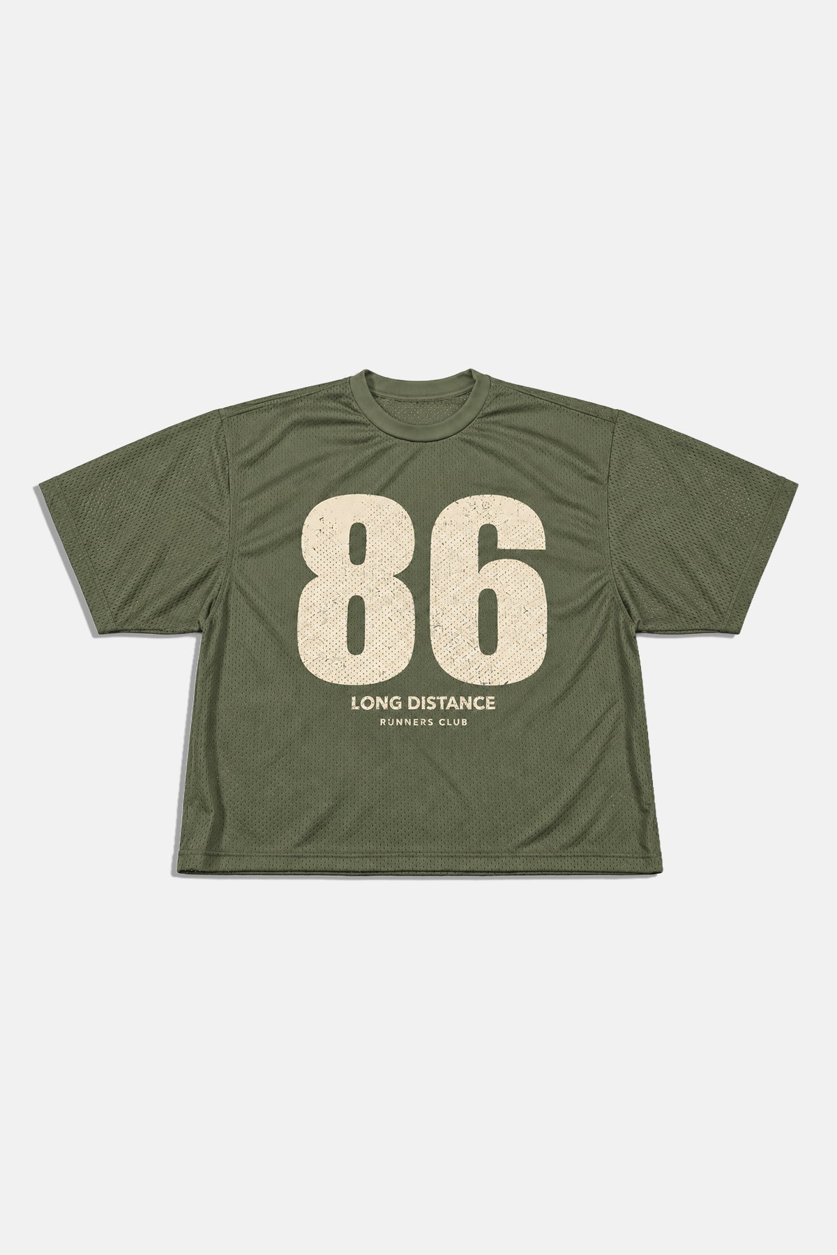 Eskitme Baskılı Yeşil Oversize File Tshirt