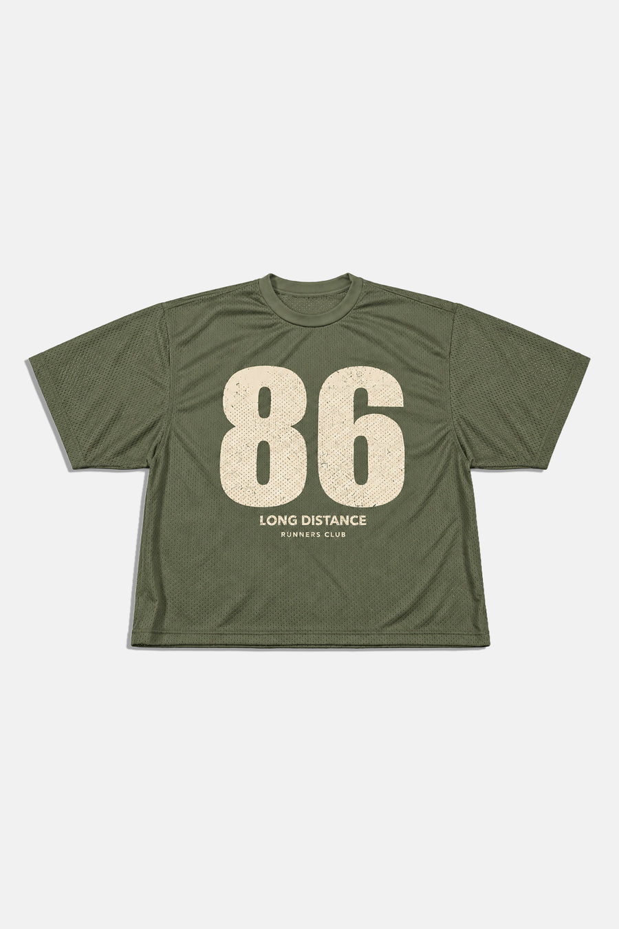 Eskitme Baskılı Yeşil Oversize File Tshirt