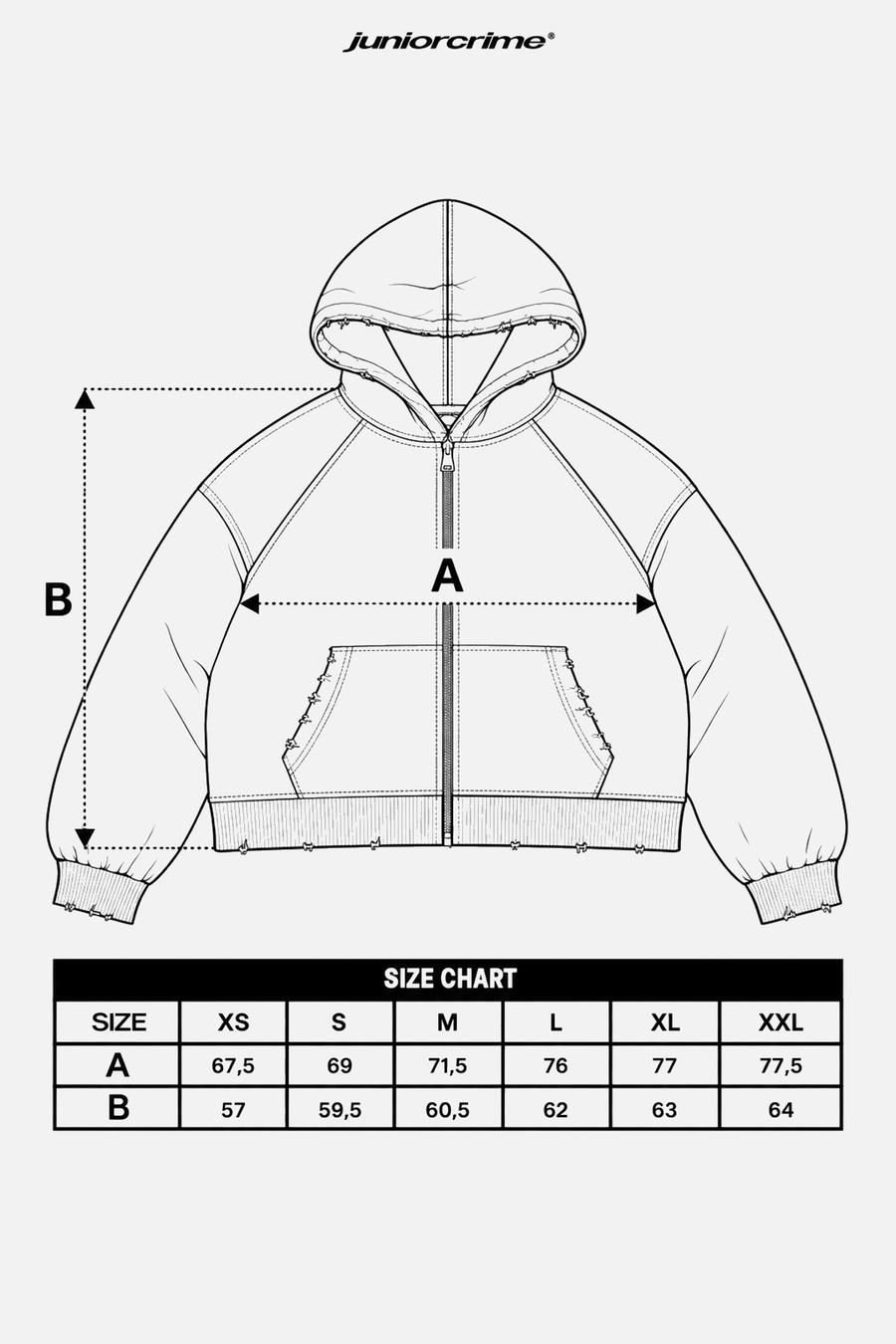 JR Diyagonal Kumaş Boxy Fit Fermuarlı Hoodie
